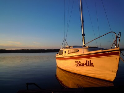Masuria sailboat evening photo