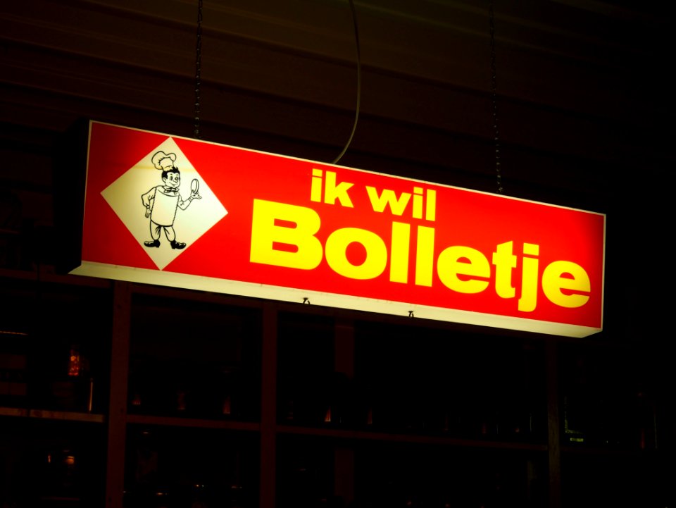 Ik wil Bolletje lichtreklame