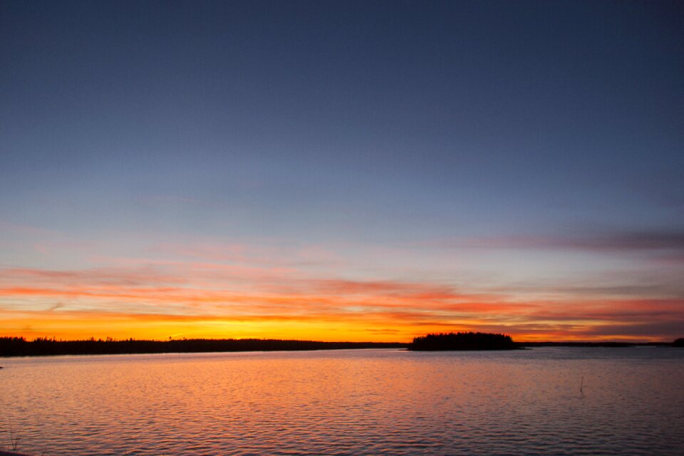 Sunset summer evening sea photo