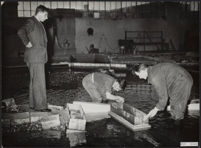 In het Waterloopkundig Laboratorium in Delft heeft directeur prof. ir. J.Th. Thi, Bestanddeelnr 059-1340