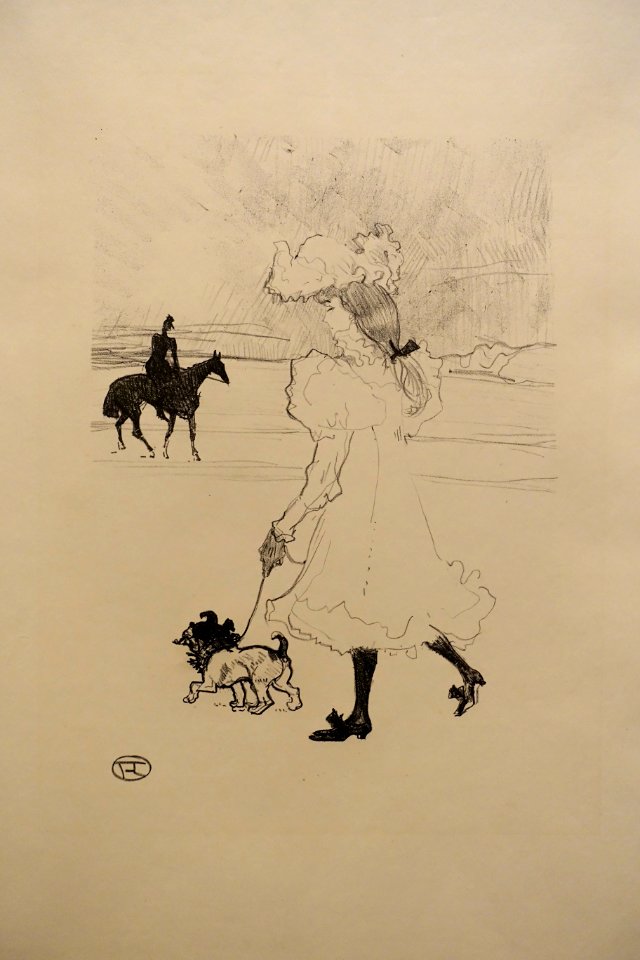 In the Bois de Boulogne, by Henri de Toulouse-Lautrec, 1897, crayon lithograph on wove paper, only state, Wittrock 185 - Montreal Museum of Fine Arts - Montreal, Canada - DSC08808