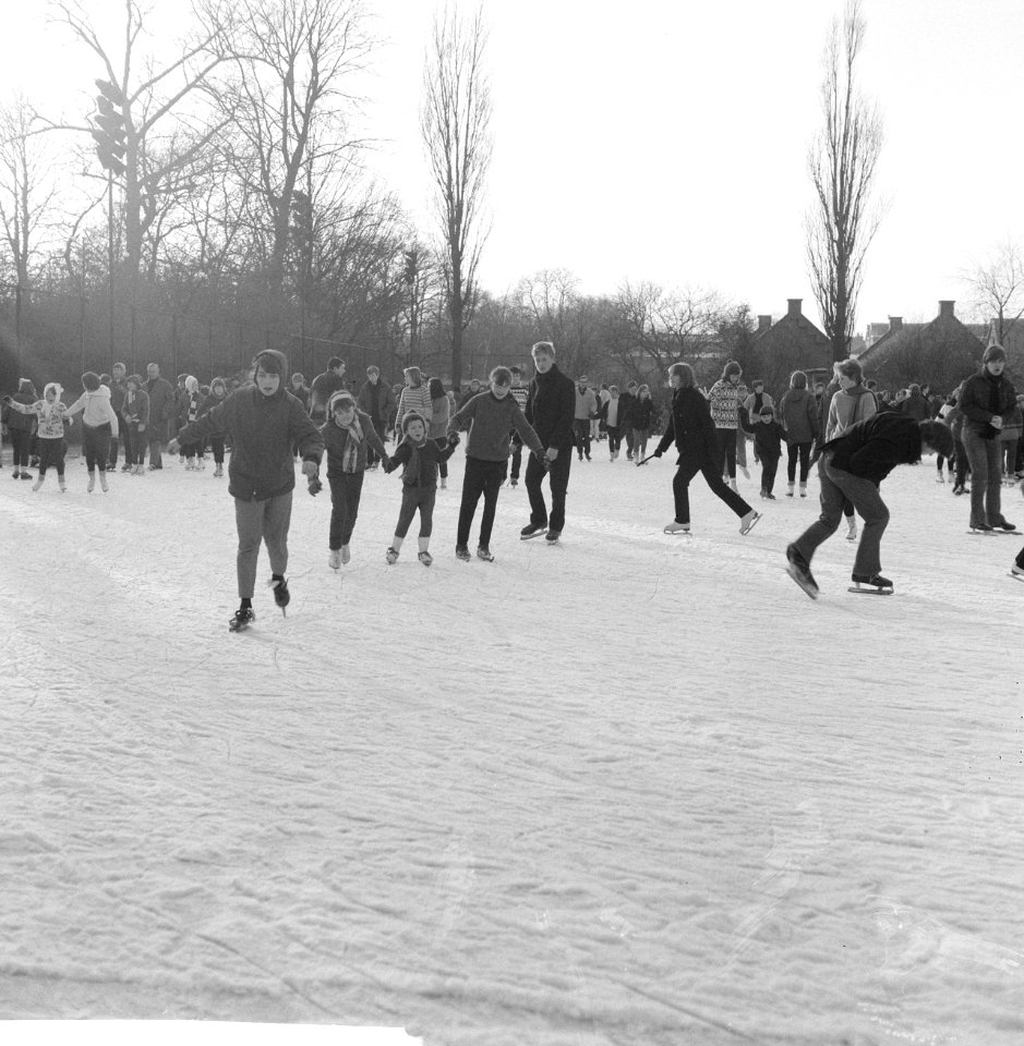 IJsdrukte op het Kattelaantje (Vondelpark), Bestanddeelnr 918-6543