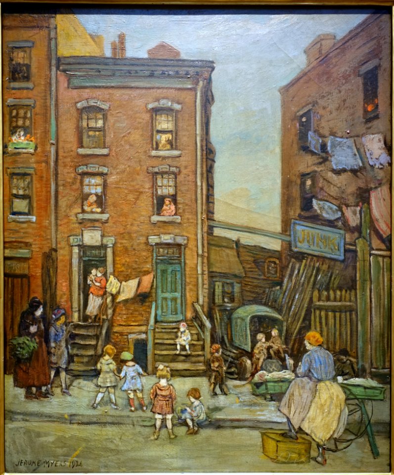 In Lower New York, by Jerome Myers, 1926, oil on canvas - Portland Art Museum - Portland, Oregon - DSC08687