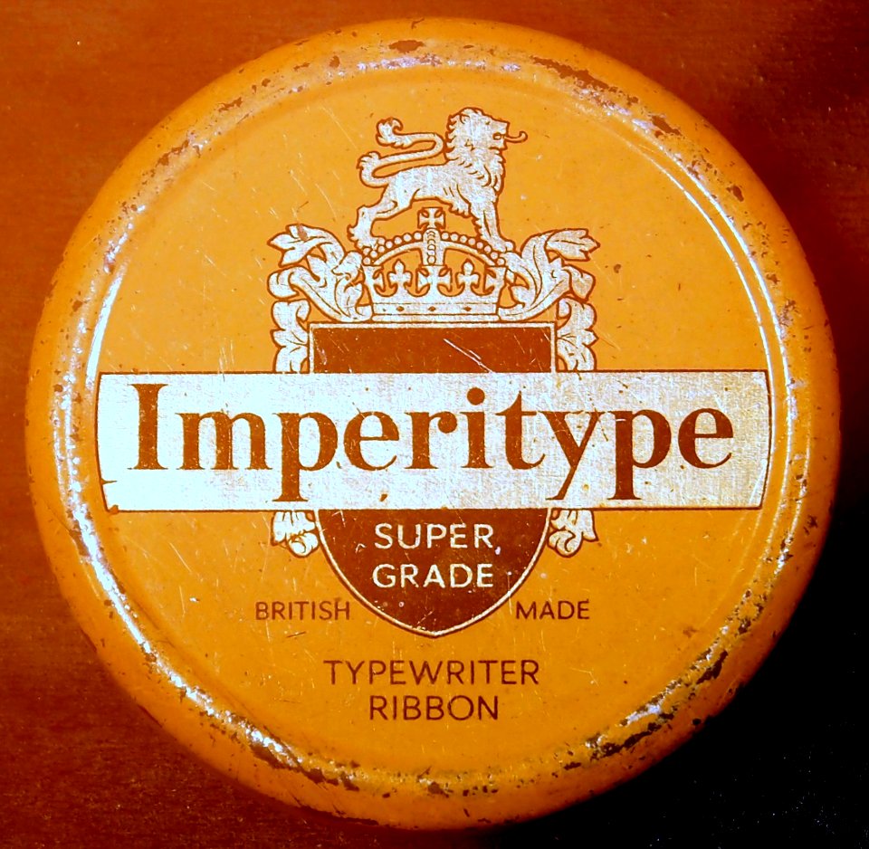 Imperitype typewriter ribbon tin