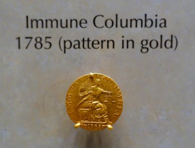 Immune Columbia, 1785, pattern in gold - National Museum of American History - DSC00251