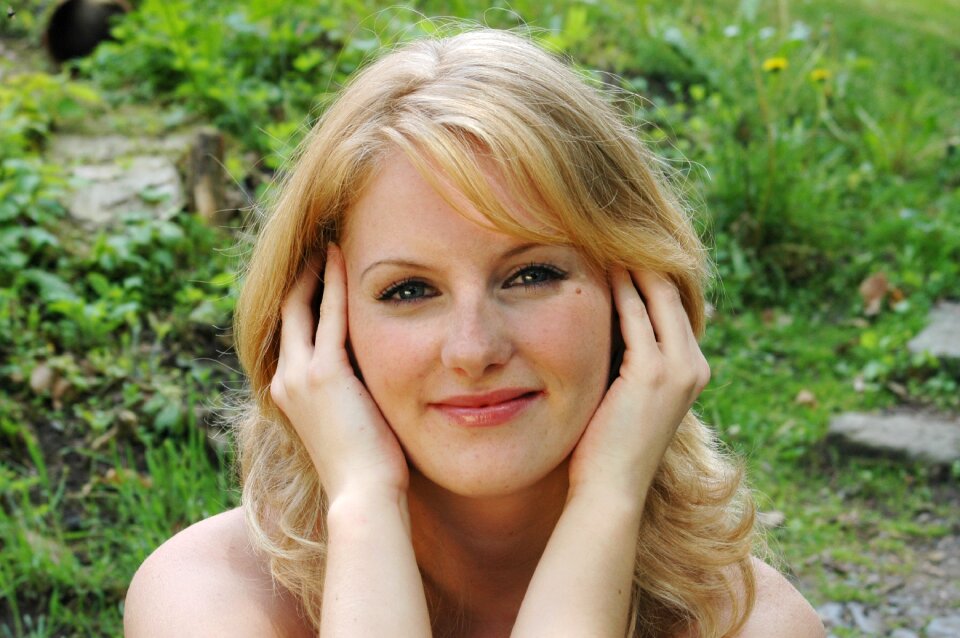 Blonde portrait peace