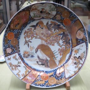 Imari dish with cherry blossom and eagle design, 18th century, Tokyo National Museum