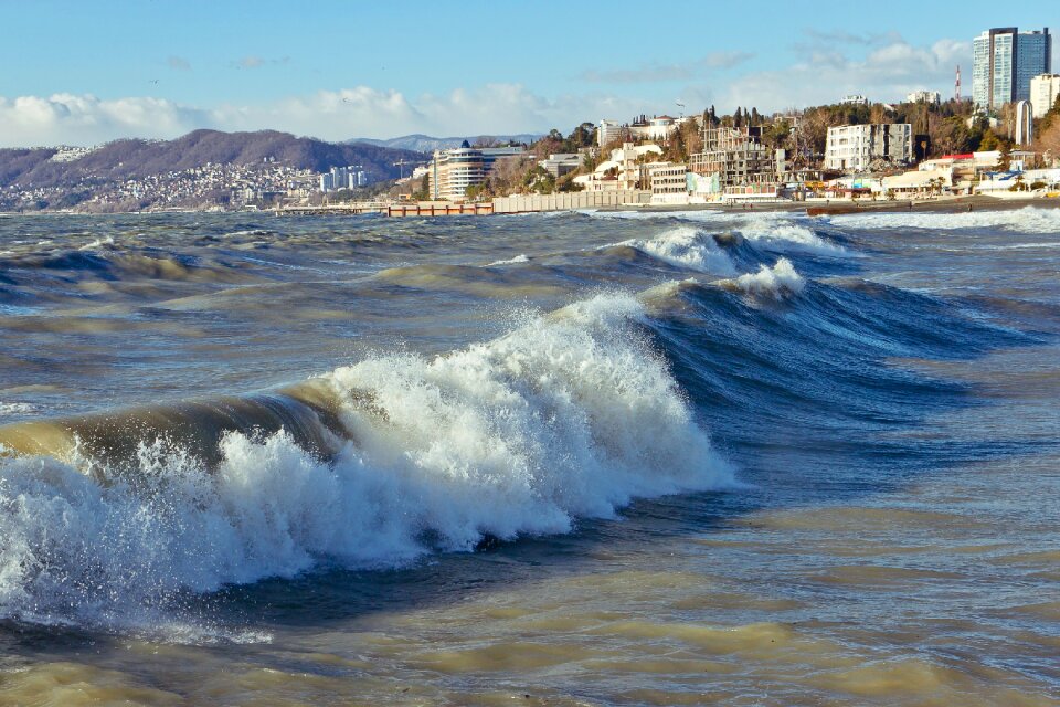Wave storm black sea