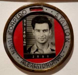 Identity badge for Walter L. Wilson, Naval Torpedo Station, 1941 - The Lyceum - Alexandria, Virginia - DSC03477