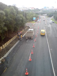 Ian McKinnon Drive Cycle Lane Construction I