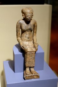 Imhotep statuette, Egyptian, Late period, 25th dynasty, 760-656 BC, bronze - Middlebury College Museum of Art - Middlebury, VT - DSC08064