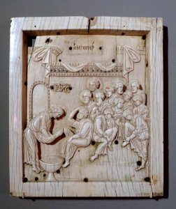 Icon with Christ Washing the Feet of the Disciples, Constantinople, 10th century, ivory - Bode-Museum - DSC03501