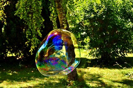 Make soap bubbles children's fun photo