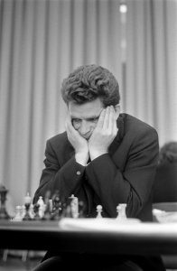 IBM-schaaktoernooi, Amsterdam Boris Spasski aan bord, Bestanddeelnr 923-6852
