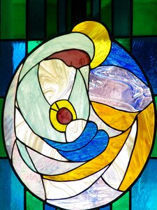 Stained glass religious chapel photo