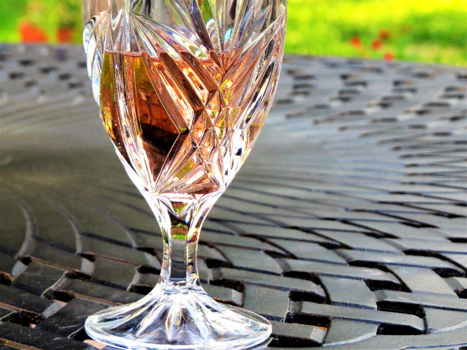 Table outside gray sunset