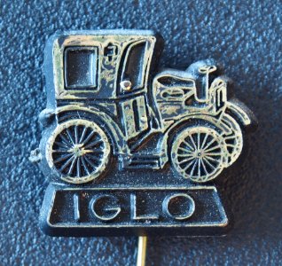 IGLO oude auto, reclame speldje