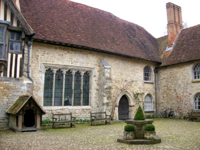 Ightham Mote, Great Hall from courtyard