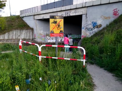 Illegal railway crossing