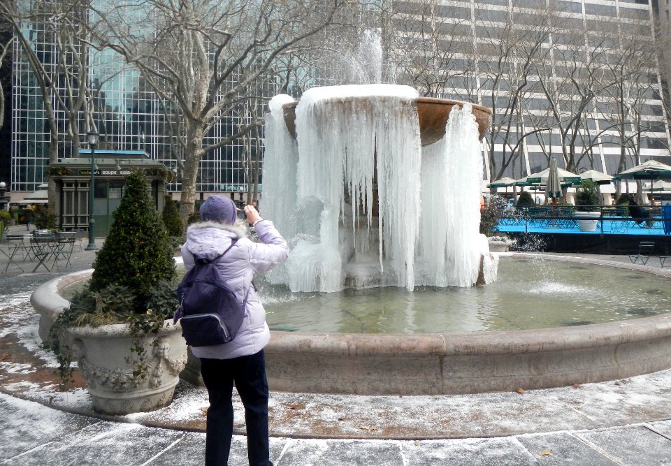Ice fountain Bryant Park jeh