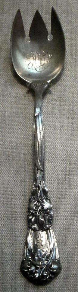 Ice cream fork, Shreve & Company, Iris service, silver, 1903-1917