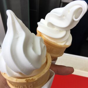 Whipped ice cream cone dessert photo