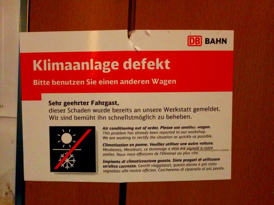 ICE 3 defekte Klimaanlage