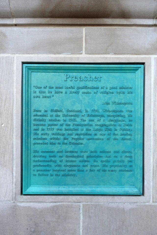 John Witherspoon plaque, 1 of 4 - Princeton University - Princeton, NJ - DSC00770