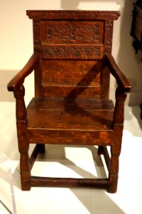 Joined armchair, made in Ipswich, Massachusetts, 1680-1700, red oak with white pine - Winterthur Museum - DSC01469 photo