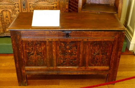 Joined chest, made by John Houghton of Dedham, mid 1600s - Dedham Historical Society - Dedham Massachusetts - DSC04218