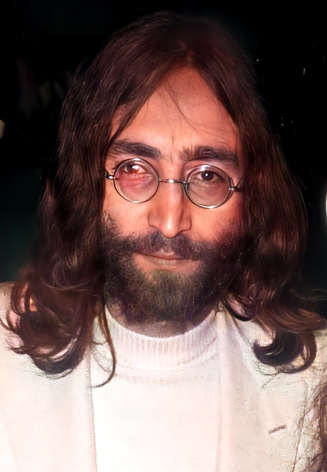 John Lennon 1969 (cropped, enhanced, and colorized)