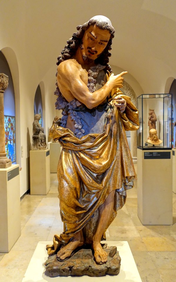 John the Baptist, workshop of Andrea del Verrocchio, Florence, 1490-1510, ceramic - Hessisches Landesmuseum Darmstadt - Darmstadt, Germany - DSC00127