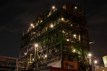 Pipe building night photo