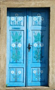 Blue entrance blue door