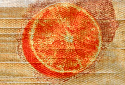 Close up fabric orange photo