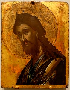 John the Baptist, Crete, Late Byzantine, 1600s, tempera and gold leaf on wood panel - Princeton University Art Museum - DSC06706