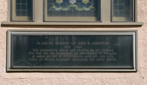Johnston Memorial Building plaque