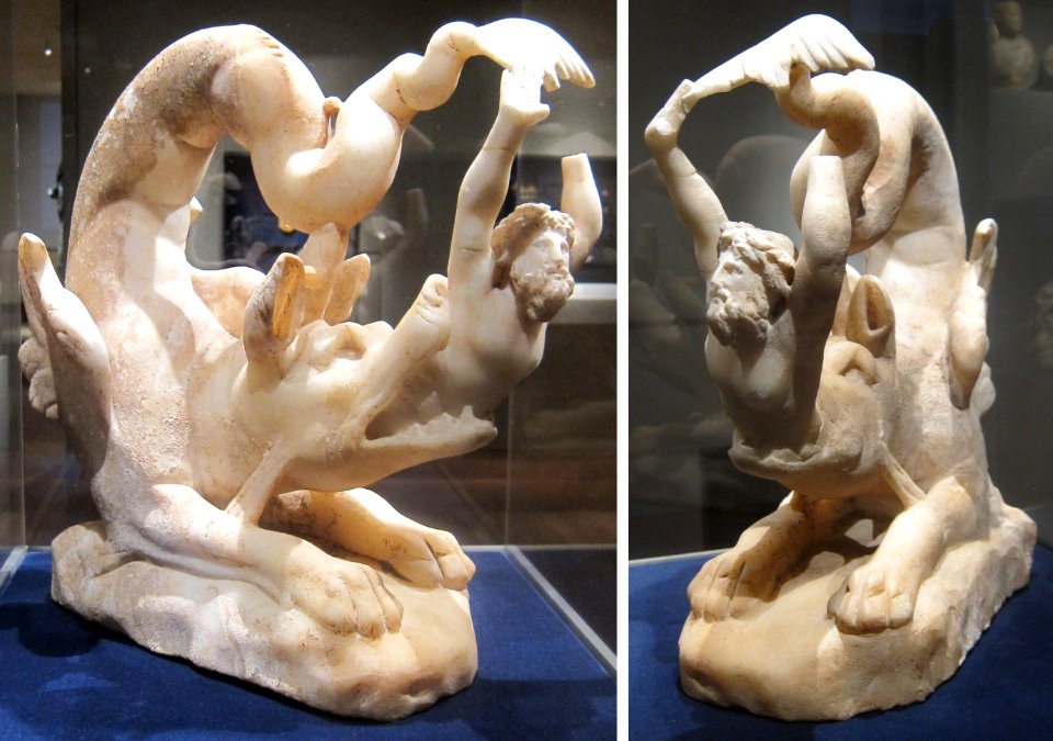 Jonah Cast Up, 280-290 CE, marble, late Roman, Asia Minor, Cleveland Museum of Art