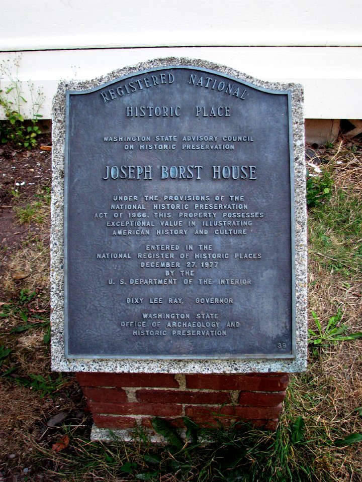 Joseph Borst House NRHP plaque