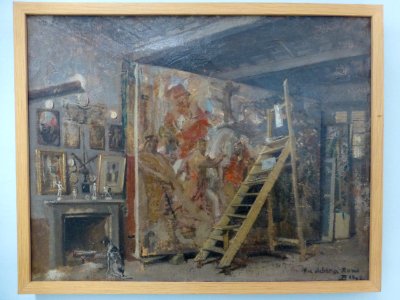 Joseph Blanc - intérieur de l'atelier du peintre à Rome
