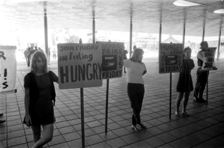 Jongeren van Tweede Voedselwerelcongres in hongerstaking Den Haag, Bestanddeelnr 923-6052