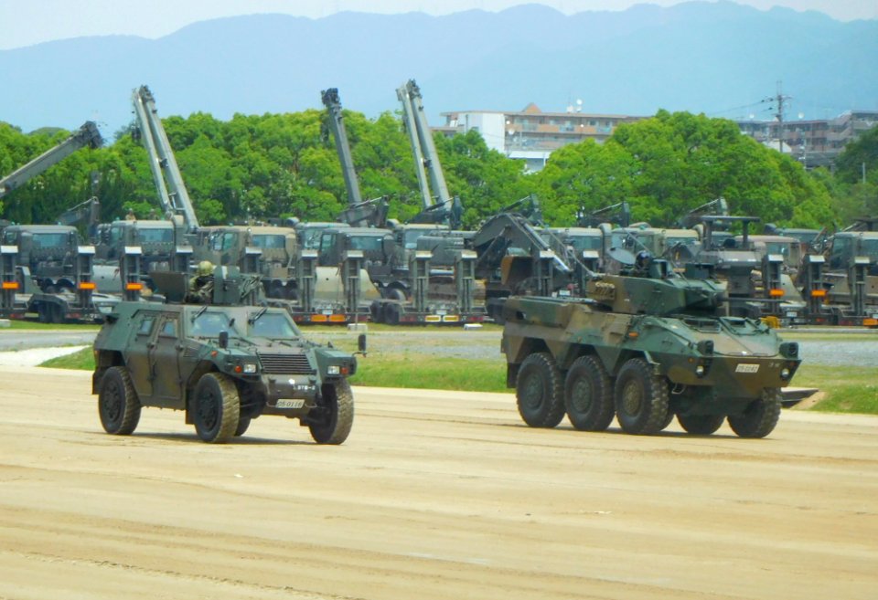 JGSDF LAV ant type 87 RV at the Camp Okubo