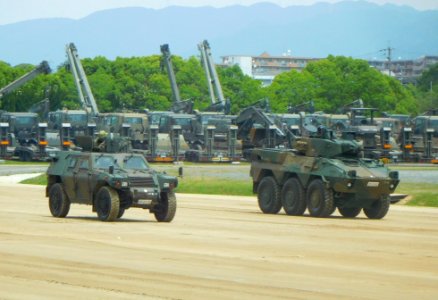 JGSDF LAV ant type 87 RV at the Camp Okubo