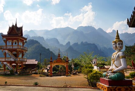 Buddhist vang vieng photo