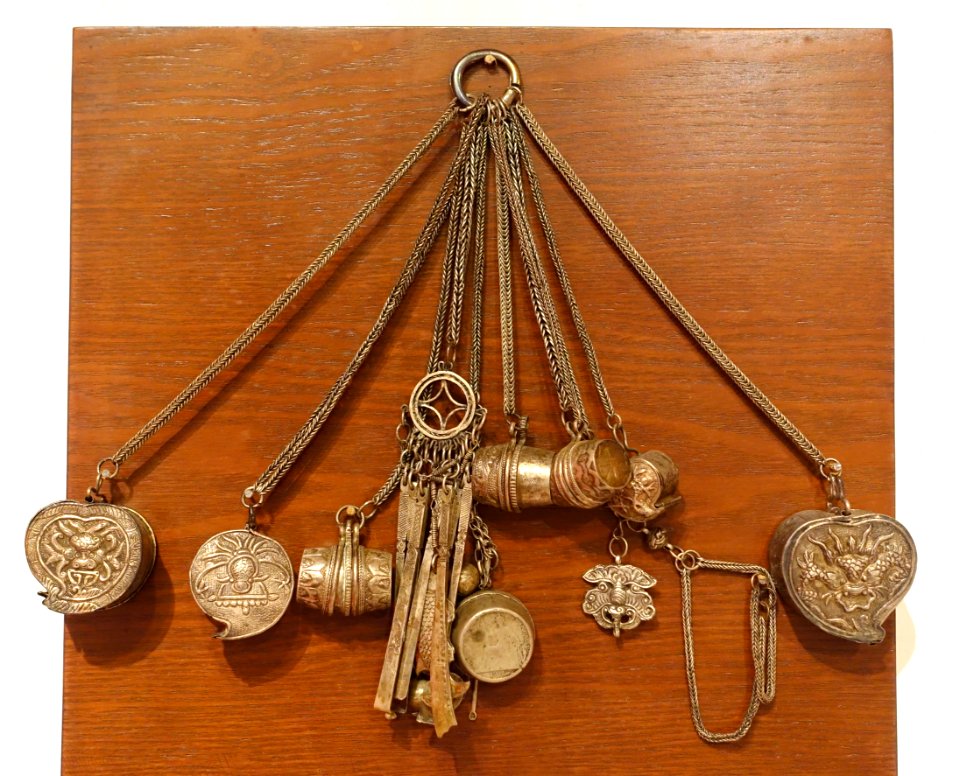 Jewelry worn by Ban Thi Hau at her wedding, 1 of 4, Dao Tien, Nguyen Binh, Cao Bang, 1976 - Vietnamese Women's Museum - Hanoi, Vietnam - DSC04359