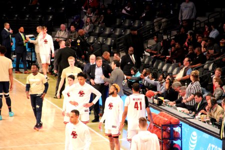 Jim Christian Josh Pastner pregame meeting, GT vs BC basketball March 3, 2019
