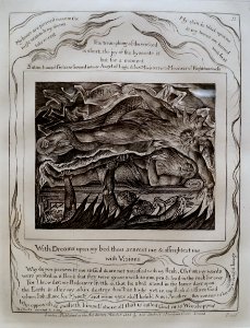 Job's Evil Dreams by William Blake, illustration for the Book of Job, 1825, engraving, only state - Montreal Museum of Fine Arts - Montreal, Canada - DSC08928