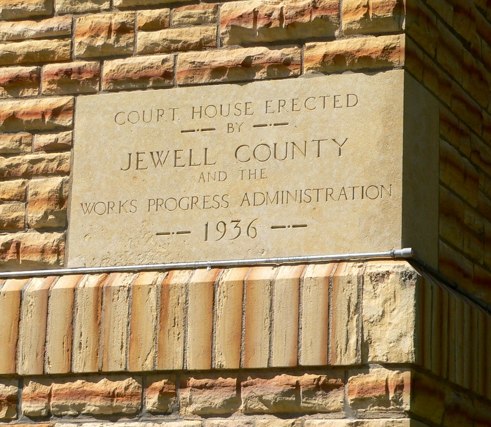 Jewell County, Kansas courthouse cornerstone 1