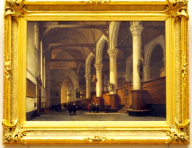 Johannes Bosboom (1793-1861), Interieur van de kerk van Edam, Olieverf op doek