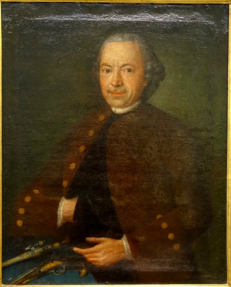 Johann Jacob Kuchenreuter, court gunsmith to the Prince of Thurn and Taxis, by Joseph Ries, Regensburg, 1766, oil on canvas - Germanisches Nationalmuseum - Nuremberg, Germany - DSC02771